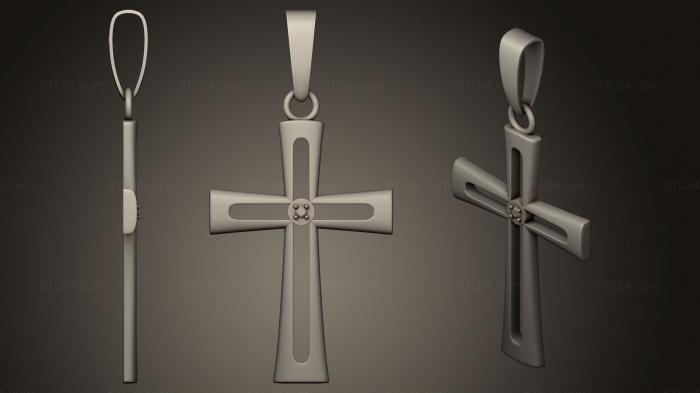 Ювелирные украшения (Подвеска Крест, JVLR_0200) 3D модель для ЧПУ станка